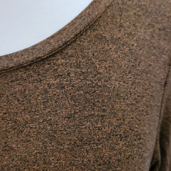 LOGO Lori Goldstein Fall Top Brown Floral Print Chiffon Trim Small - Picture 5 of 8